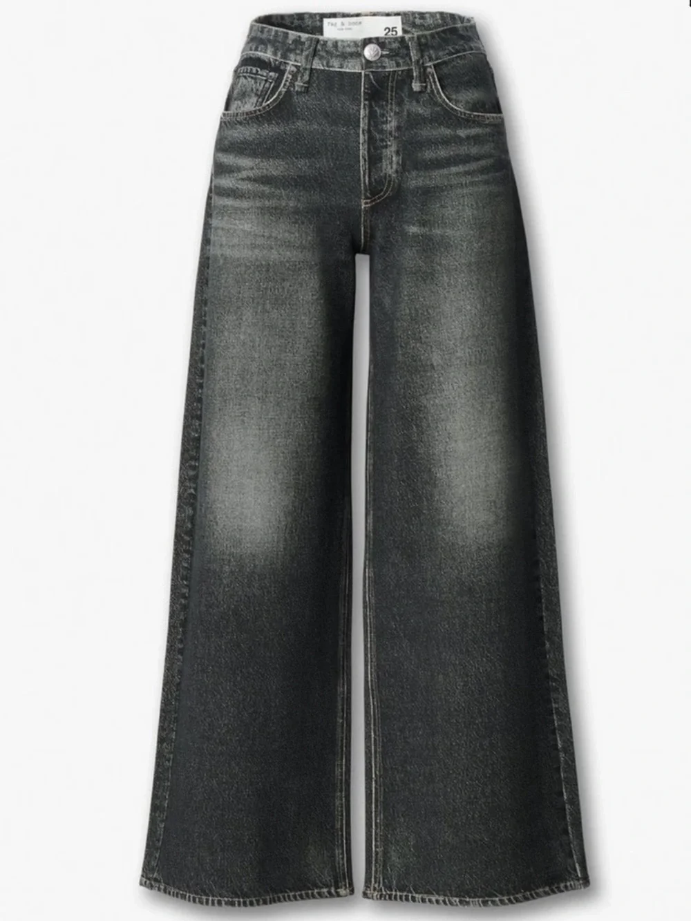 Rag And Bone Miramar Sofie Wide-Leg Faux Jean in Cotton Terry | 25 - Picture 3 of 12